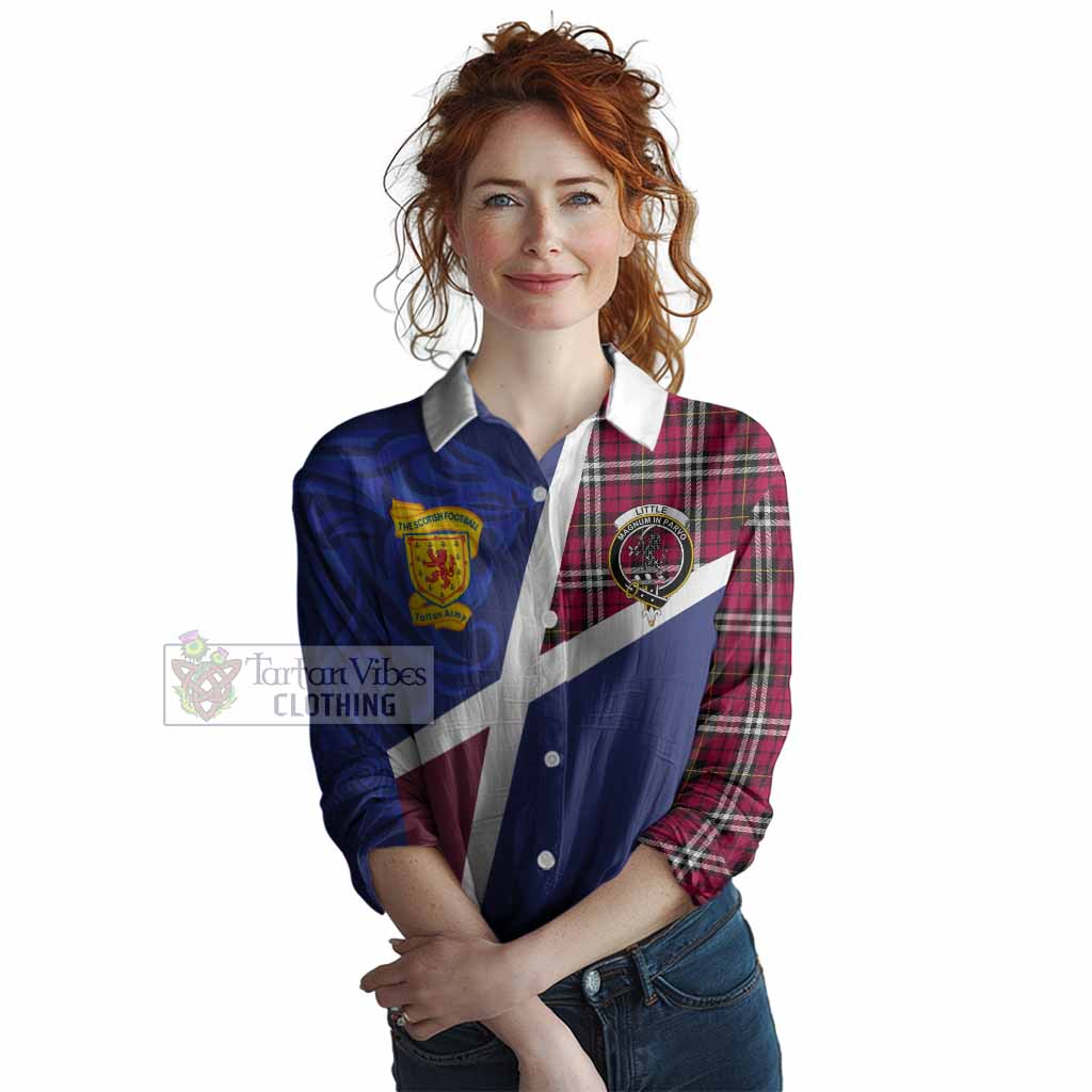 Little The Scottish Football Crest Women Casual Shirt Lion-Tartan Army