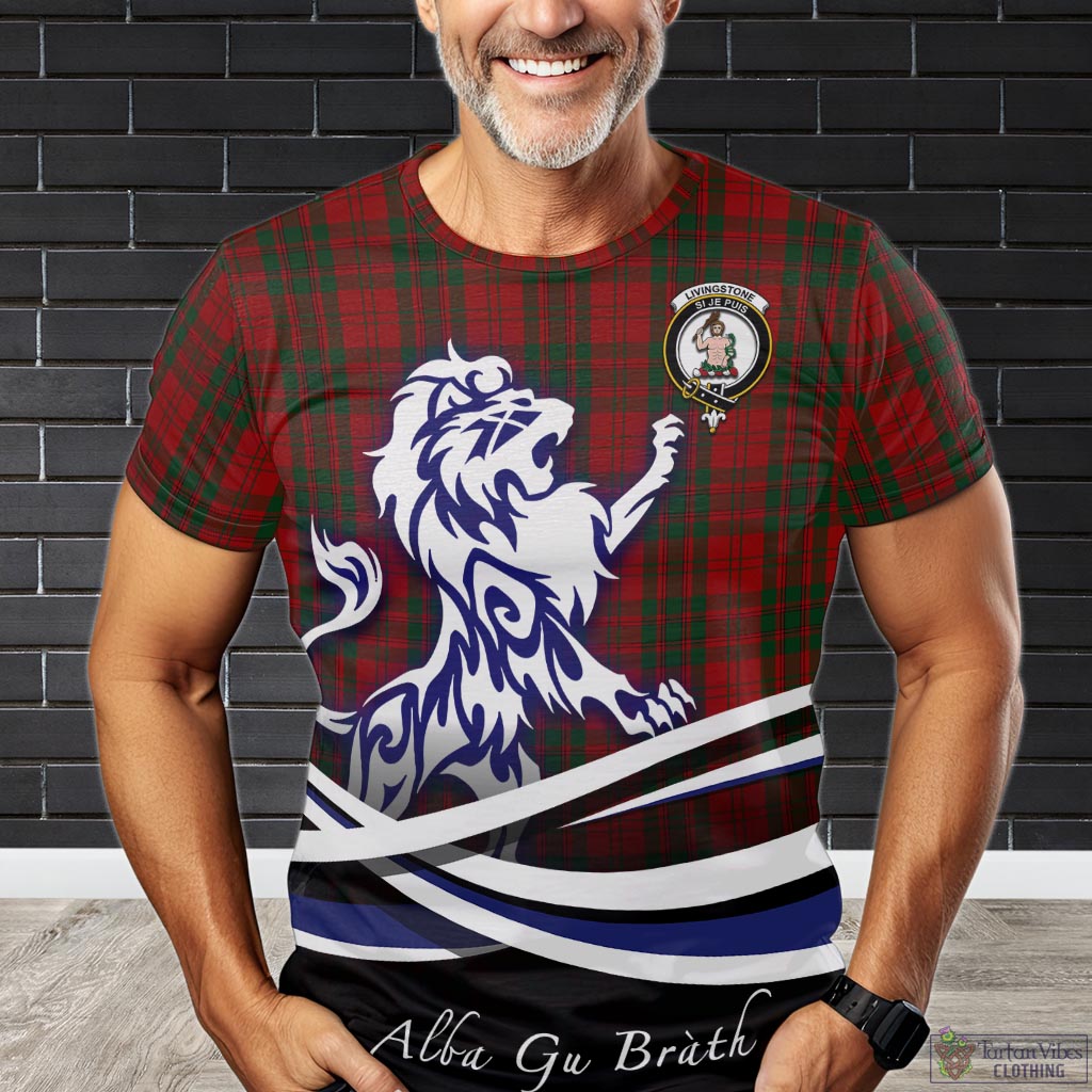 Livingstone Tartan T-Shirt with Alba Gu Brath Regal Lion Emblem Kid's Shirt - Tartan Vibes Clothing