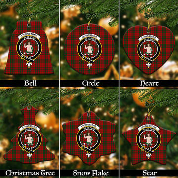 Livingstone Tartan Christmas Ceramic Ornaments with Family Crest Ceramic - Tartan Vibes Clothing