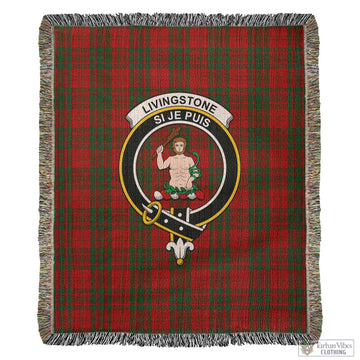 Livingston Tartan Woven Blanket with Family Crest