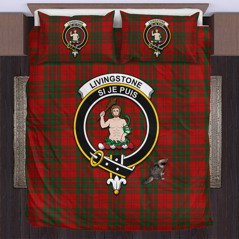 Livingstone Tartan Bedding Set with Family Crest US Bedding Set - Tartan Vibes Clothing