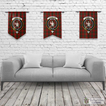 Livingstone Tartan Gonfalon, Tartan Banner with Family Crest Rectangle - Tartan Vibes Clothing