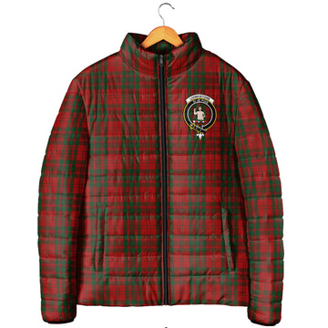 Livingstone Tartan Padded Jacket with Family Crest Men's Padded Jacket - Tartan Vibes Clothing