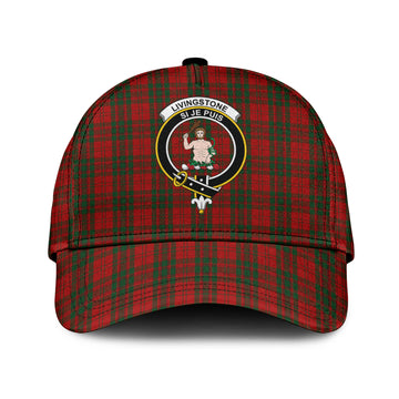Livingstone Tartan Classic Cap with Family Crest Classic Cap Universal Fit - Tartan Vibes Clothing