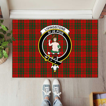 Livingstone Tartan Rubber Doormat with Family Crest L 60*90cm - Tartan Vibes Clothing