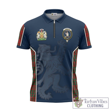Livingstone Tartan Zipper Polo Shirt with Family Crest and Lion Rampant Vibes Sport Style - Tartan Vibes Clothing