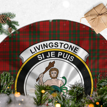 Livingstone Tartan Christmas Tree Skirt with Family Crest - Tartan Vibes Clothing