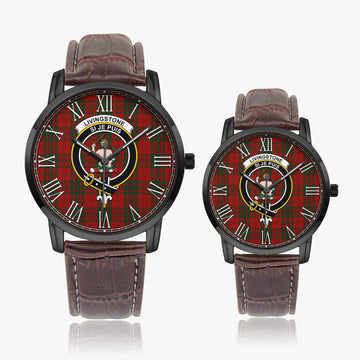 Livingstone Tartan Family Crest Leather Strap Quartz Watch - Tartan Vibes Clothing