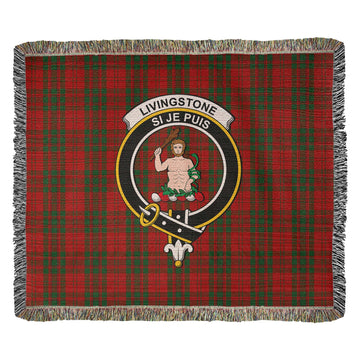 Livingston Tartan Woven Blanket with Family Crest