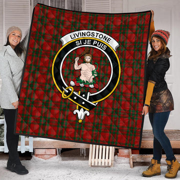 Livingston Tartan Quilt with Family Crest