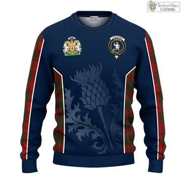 Livingstone Tartan Knitted Sweatshirt with Family Crest and Scottish Thistle Vibes Sport Style - Tartan Vibes Clothing
