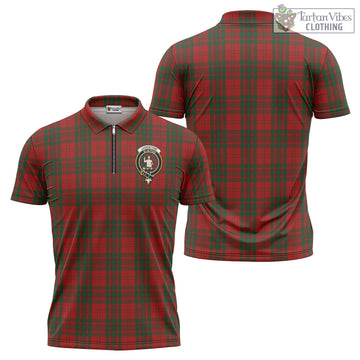 Livingstone Tartan Zipper Polo Shirt with Family Crest - Tartan Vibes Clothing