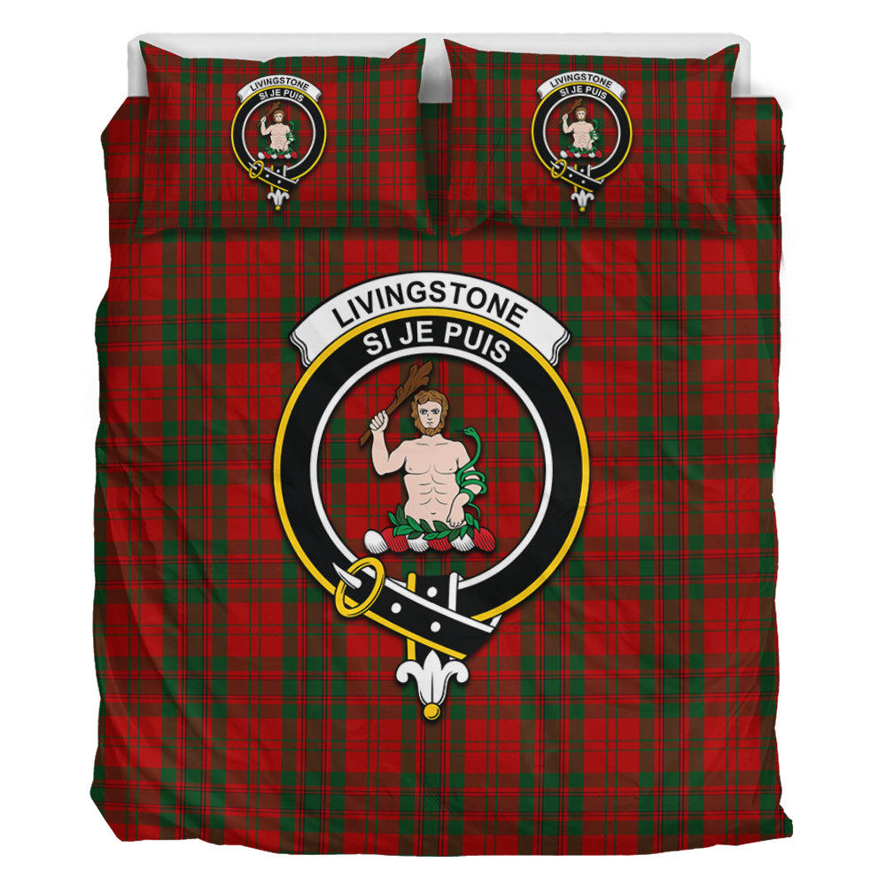 Livingstone Tartan Bedding Set with Family Crest - Tartan Vibes Clothing