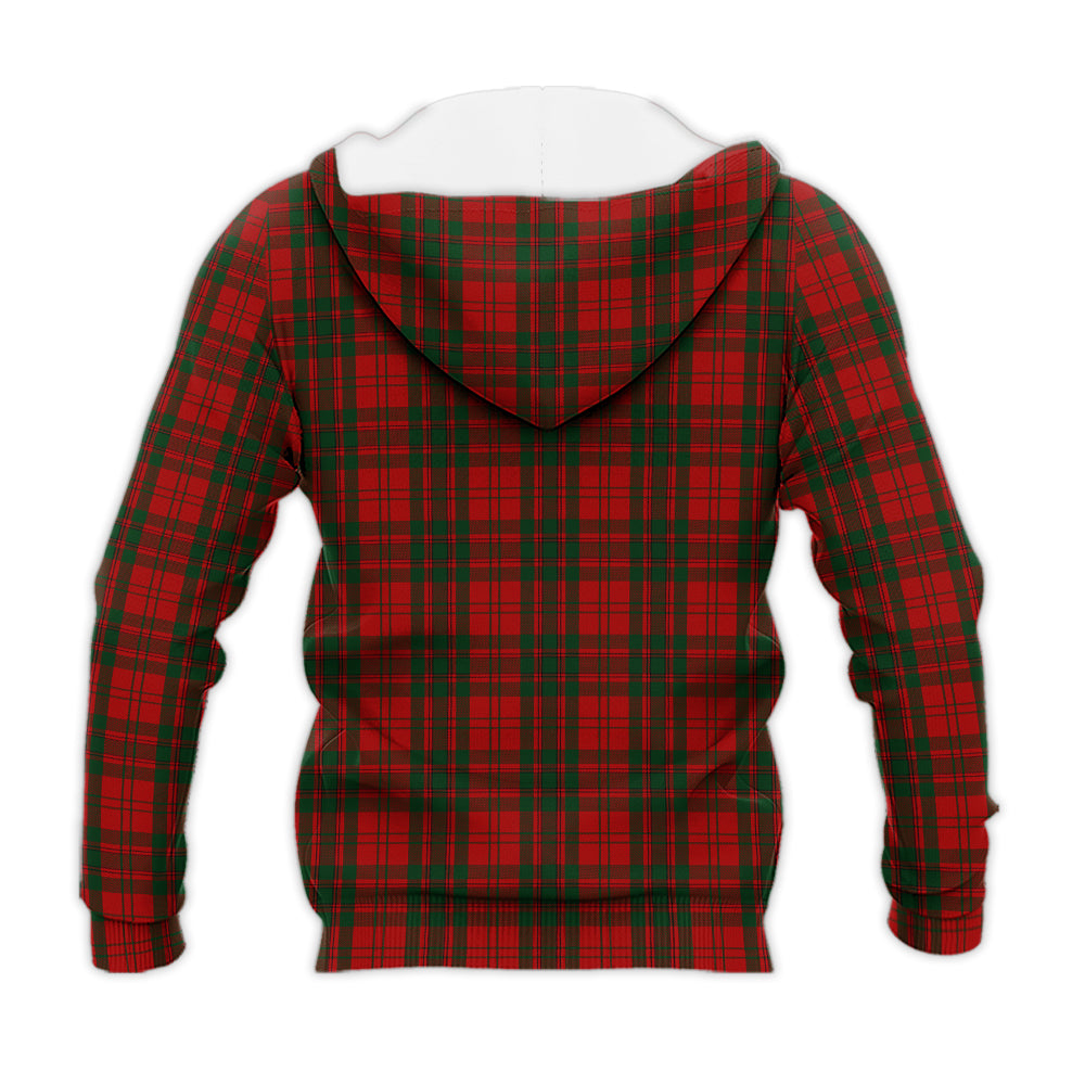 Livingstone Tartan Knitted Hoodie with Family Crest - Tartan Vibes Clothing