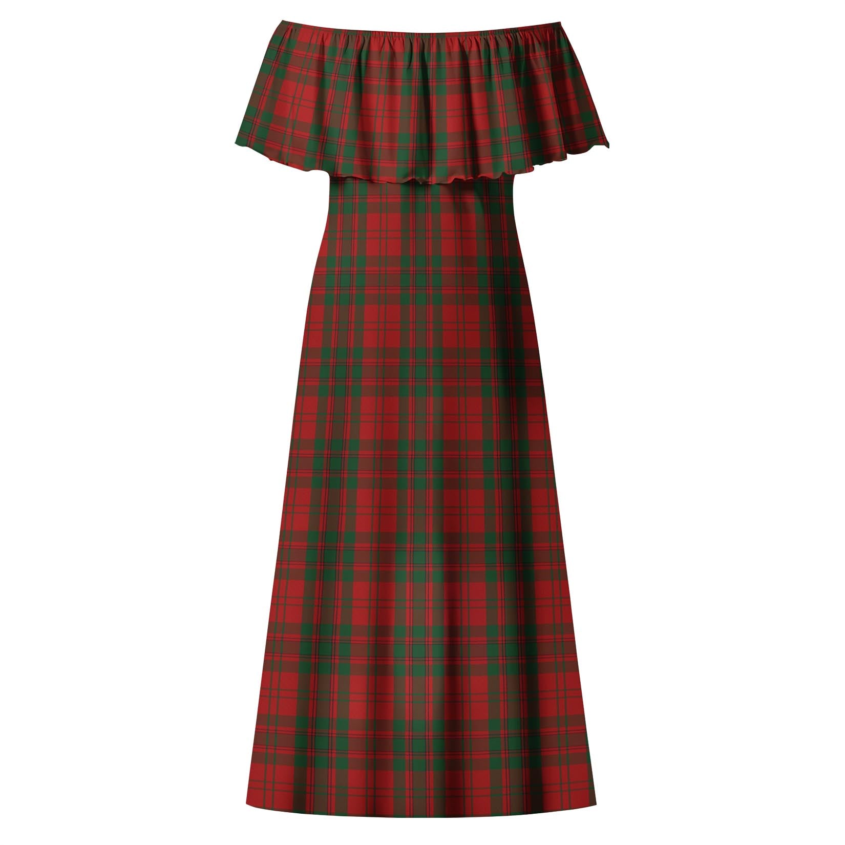 Livingstone Tartan Off Shoulder Long Dress - Tartan Vibes Clothing