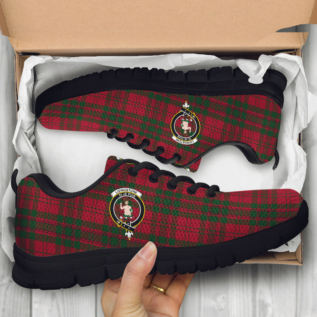 Livingstone Tartan Sneakers with Family Crest - Tartan Vibes Clothing