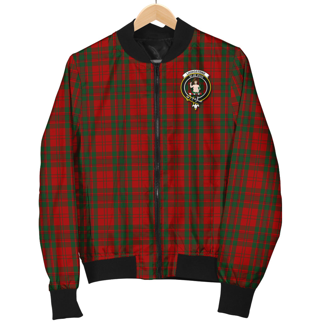 Livingstone Tartan Bomber Jacket with Family Crest - Tartan Vibes Clothing