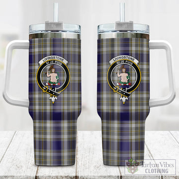 Livingston Dress Tartan and Family Crest Tumbler with Handle