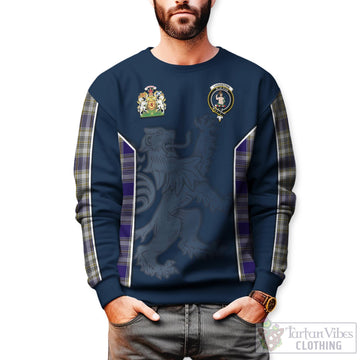 Livingston Dress Tartan Sweater with Family Crest and Lion Rampant Vibes Sport Style