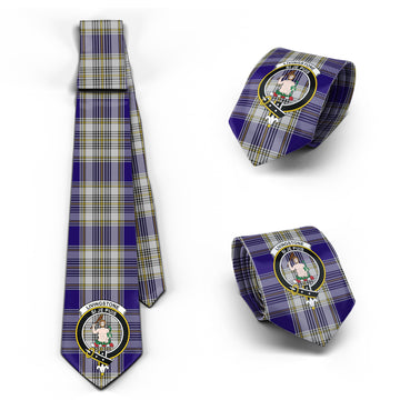 Livingstone Dress Tartan Classic Necktie with Family Crest
