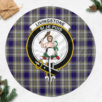 Livingstone Dress Tartan Christmas Tree Skirt with Family Crest
