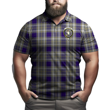 Livingston Dress Tartan Men's Polo Shirt with Family Crest
