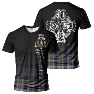 Livingston Dress Tartan T-Shirt Featuring Alba Gu Brath Family Crest Celtic Inspired