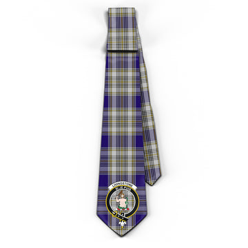 Livingston Dress Tartan Classic Necktie with Family Crest