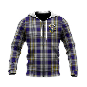 Livingston Dress Tartan Knitted Hoodie with Family Crest
