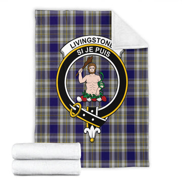 Livingston Dress Tartan Blanket with Family Crest