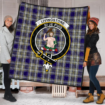 Livingston Dress Tartan Quilt with Family Crest