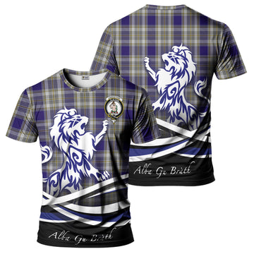 Livingston Dress Tartan T-Shirt with Alba Gu Brath Regal Lion Emblem