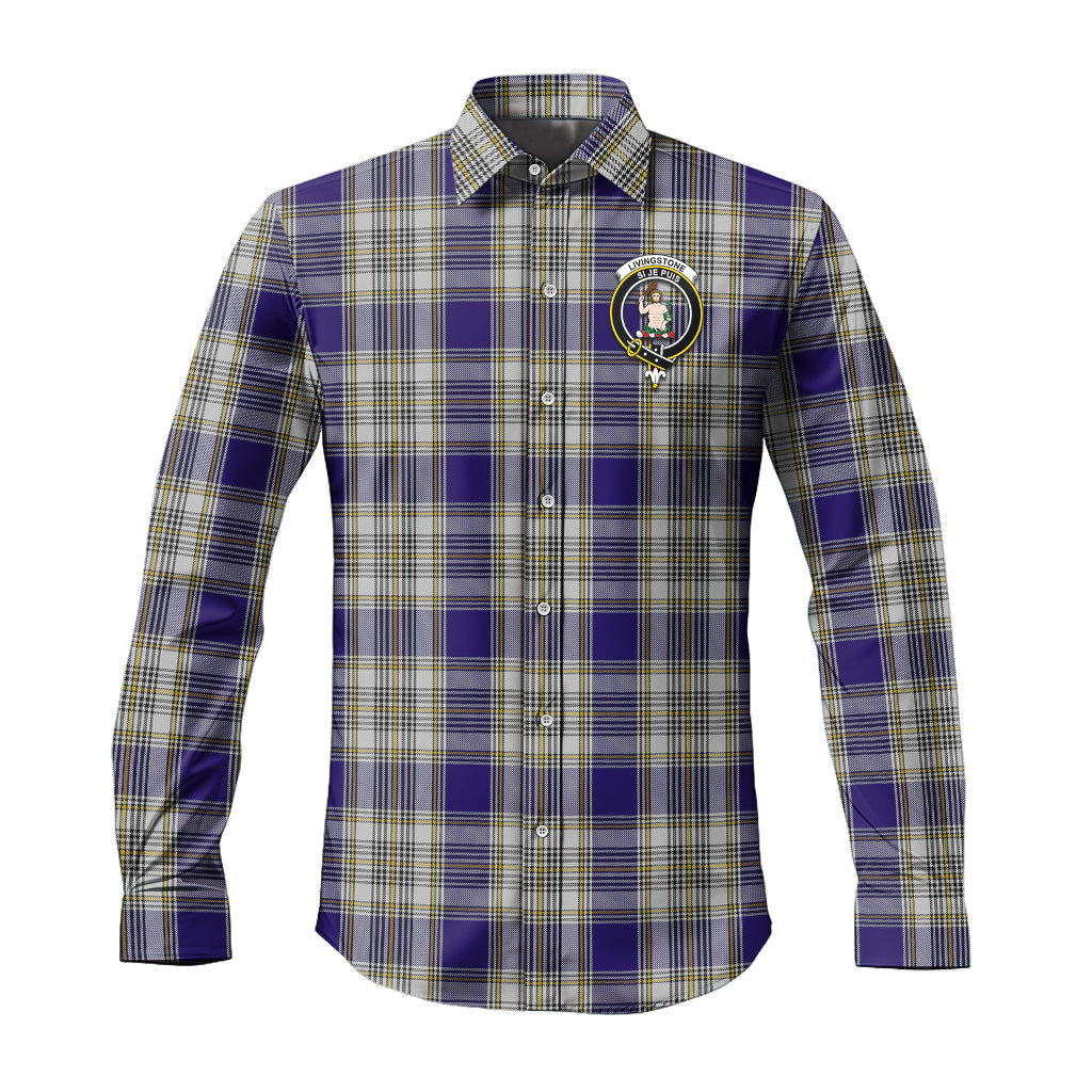 livingston-dress-tartan-long-sleeve-button-up-shirt-with-family-crest