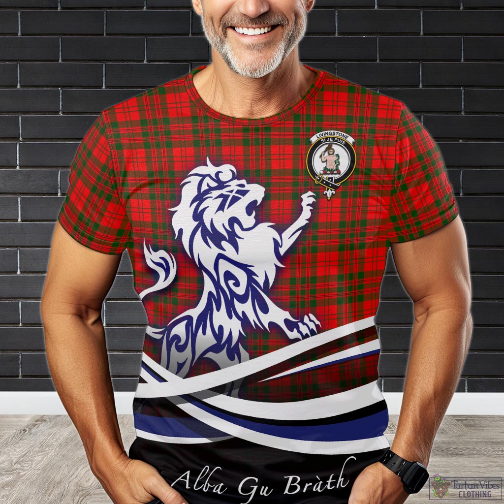 livingston-modern-tartan-t-shirt-with-alba-gu-brath-regal-lion-emblem