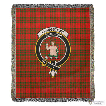 Livingston Modern Tartan Woven Blanket with Family Crest