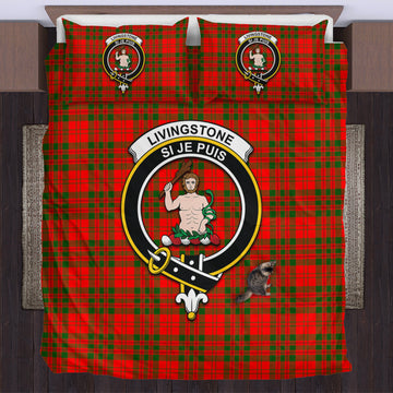 Livingston Modern Tartan Bedding Set with Family Crest