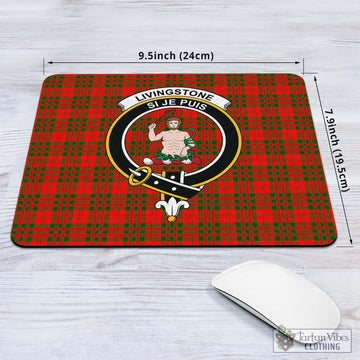 Livingston Modern Tartan Mouse Pad with Family Crest