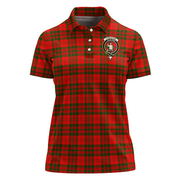 Livingston Modern Tartan Polo Shirt with Family Crest For Women