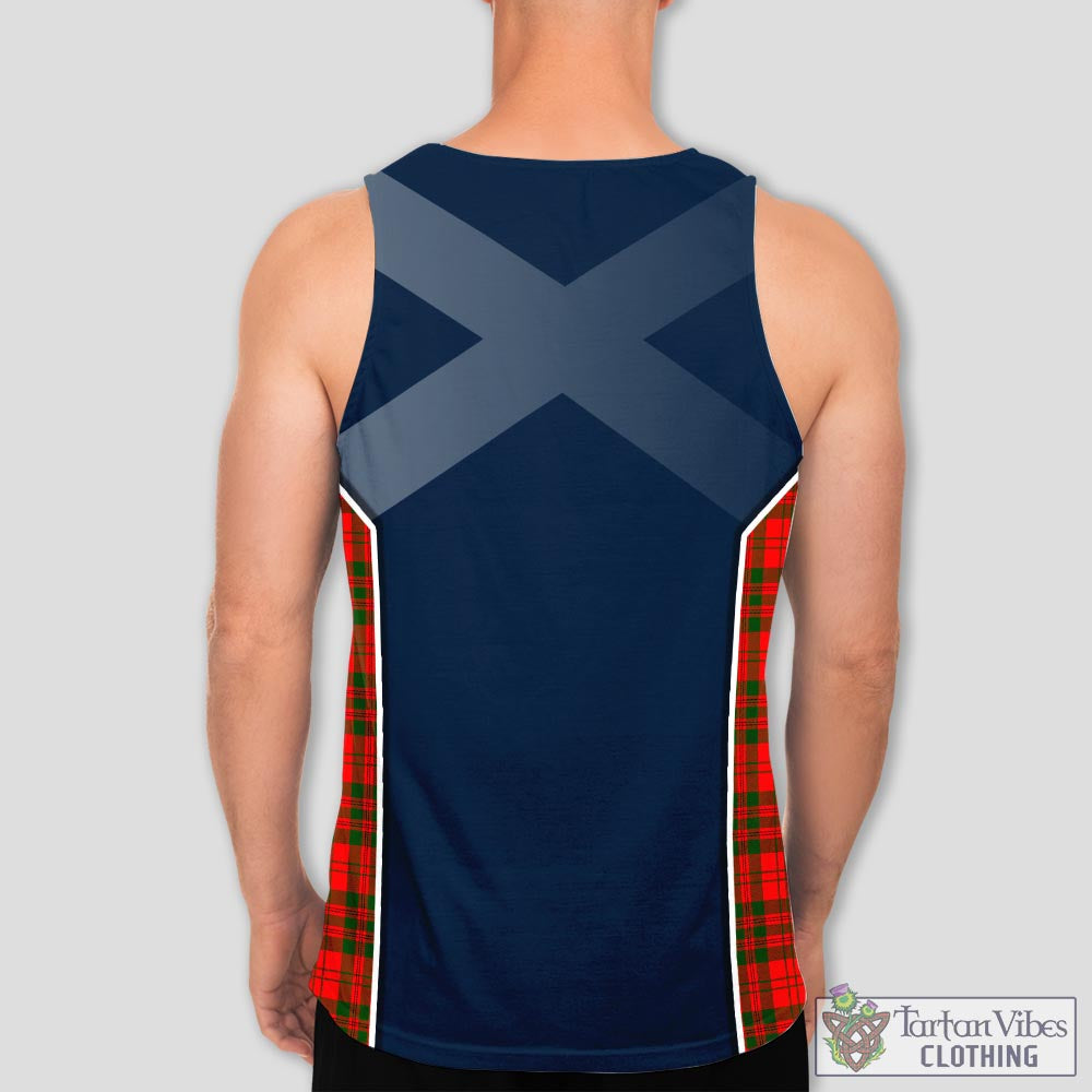 Tartan Vibes Clothing Livingston Modern Tartan Men's Tanks Top with Family Crest and Scottish Thistle Vibes Sport Style