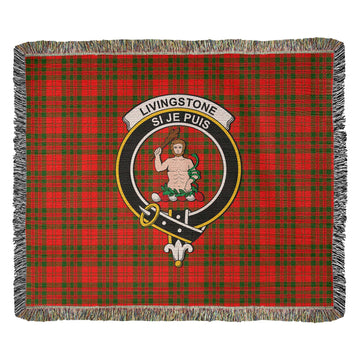 Livingston Modern Tartan Woven Blanket with Family Crest