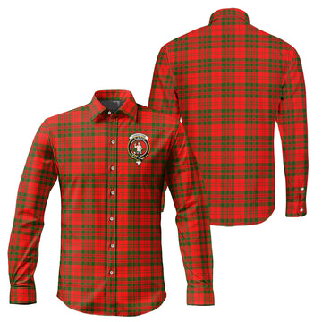 Livingston Modern Tartan Long Sleeve Button Up Shirt with Family Crest