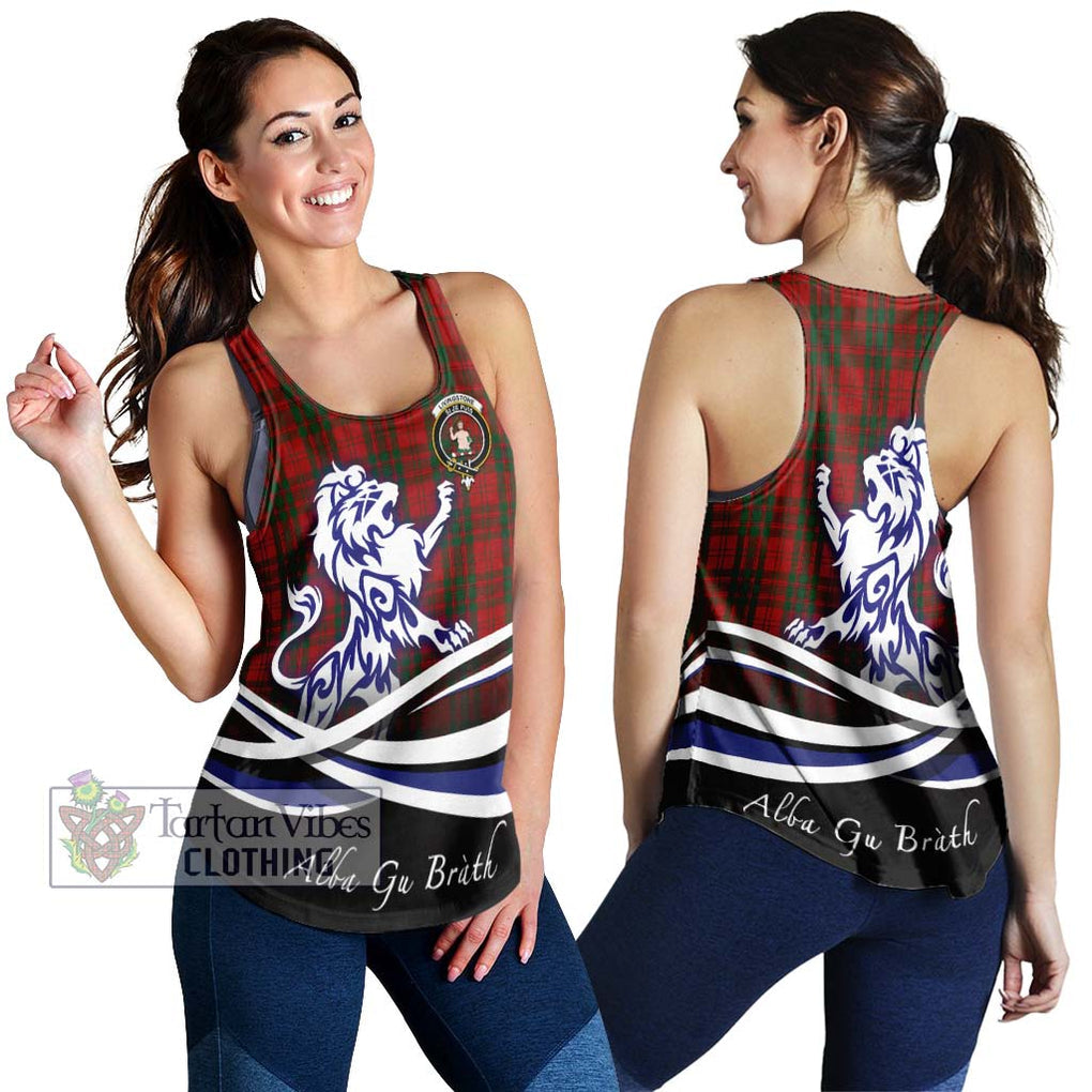 Livingstone Tartan Women's Racerback Tanks with Alba Gu Brath Regal Lion Emblem 4XL - Tartan Vibes Clothing