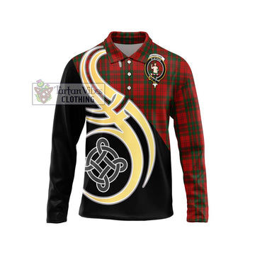Livingstone Tartan Long Sleeve Polo Shirt with Family Crest and Celtic Symbol Style Unisex - Tartan Vibes Clothing