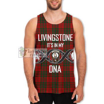 Livingstone Tartan Men's Tank Top with Family Crest DNA In Me Style Men - Tartan Vibes Clothing