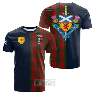Livingstone Tartan Cotton T-shirt Alba with Scottish Lion Royal Arm Half Style Kid's Shirt - Tartan Vibes Clothing