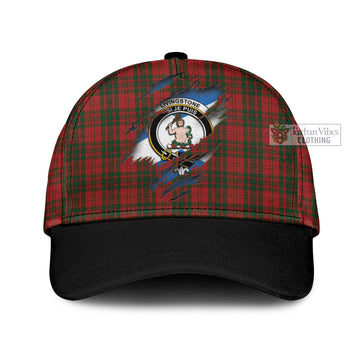 Livingstone Tartan Classic Cap with Family Crest In Me Style