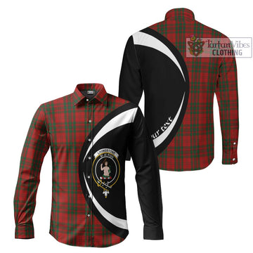 Livingstone Tartan Long Sleeve Button Up with Family Crest Circle Style Men's Shirt S - Tartan Vibes Clothing