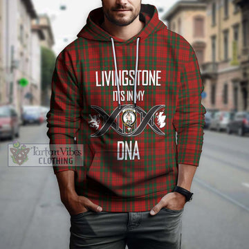 Livingstone Tartan Hoodie with Family Crest DNA In Me Style Pullover Hoodie - Tartan Vibes Clothing