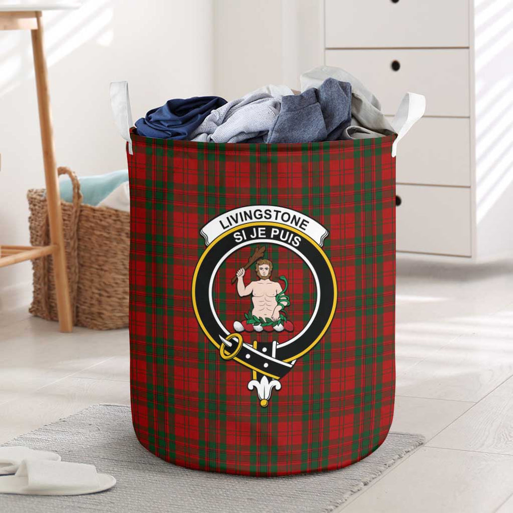 Livingstone Tartan Laundry Basket with Family Crest One Size - Tartan Vibes Clothing