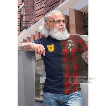 Livingstone Tartan Cotton T-shirt Alba with Scottish Lion Royal Arm Half Style Men's Shirt - Tartan Vibes Clothing